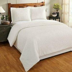 BETTER Trends Jullian Comforter 3 Piece Set Cotton Tufted Soft Plush Chenille, S